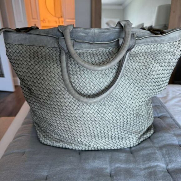 Handbags - Italian Woven Leather Tote Bag – Soft Distressed Finish